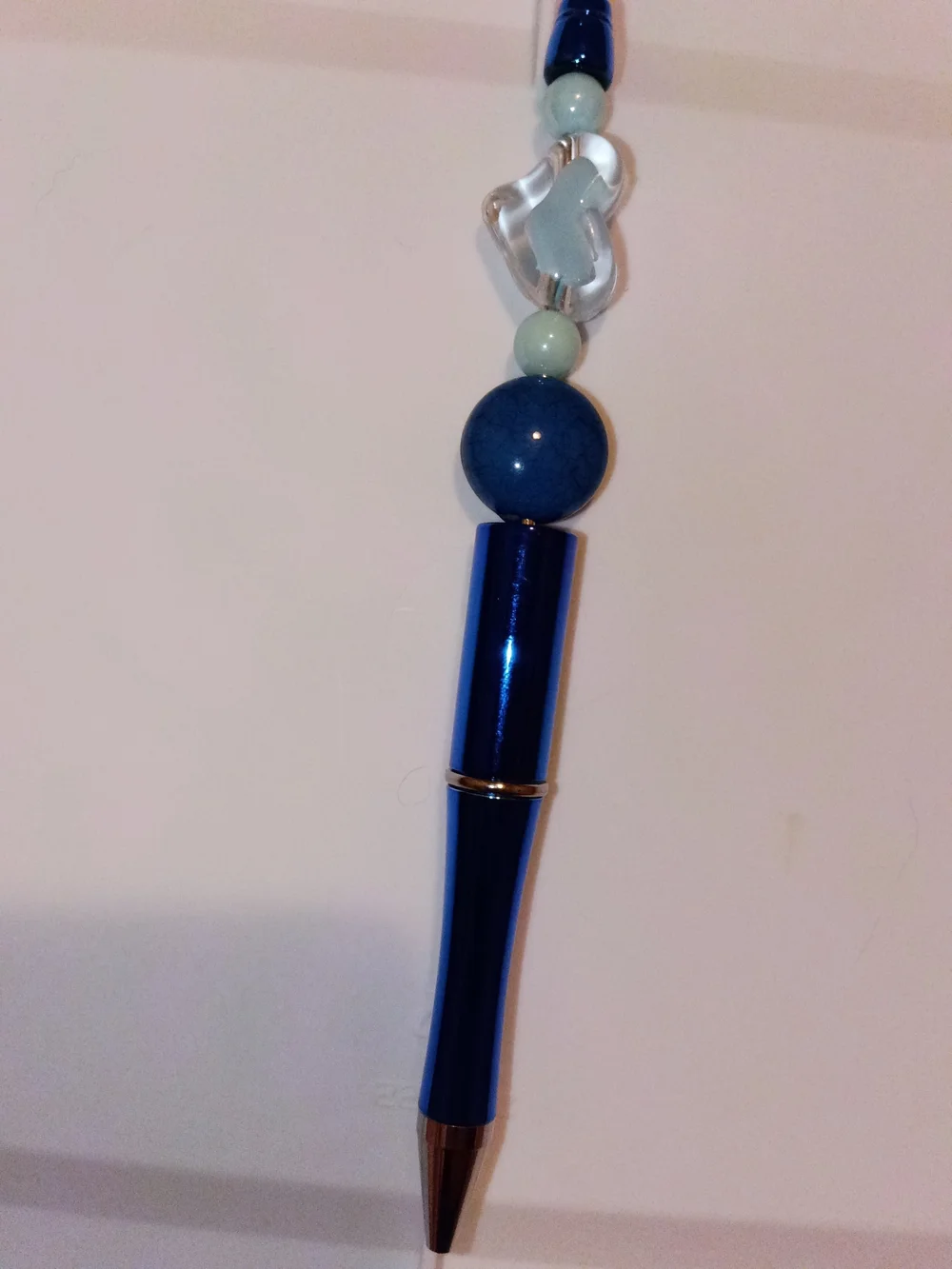 Blue Beaded Pendant Ballpoint